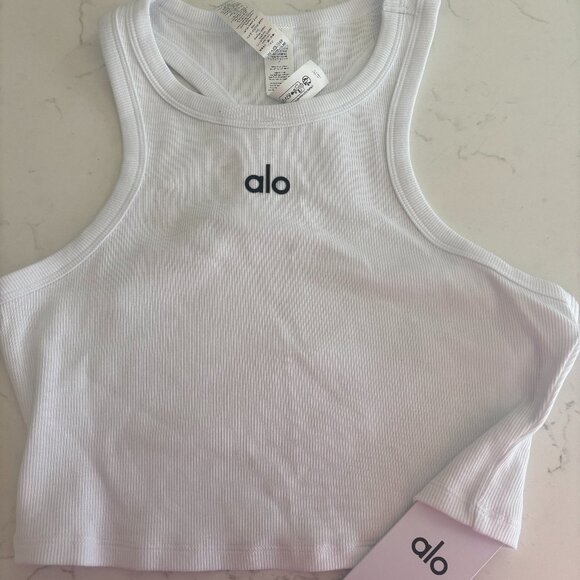 ALO Yoga | Tops | Alo Yoga White Ribbed Crop Tank | Poshmark